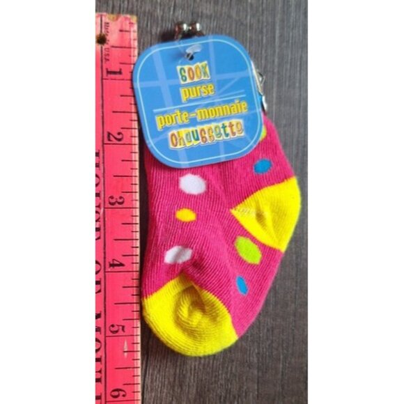 Vtg 90s Sock Coin Purse Nwt Pink Blue Polka Dots Baby - Picture 6 of 6